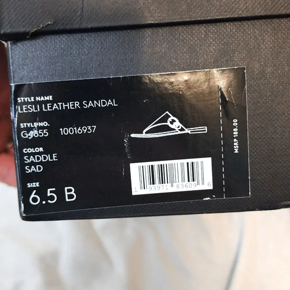 NWT Coach Lesli Leather Sandal Saddle Color - Picture 8 of 9